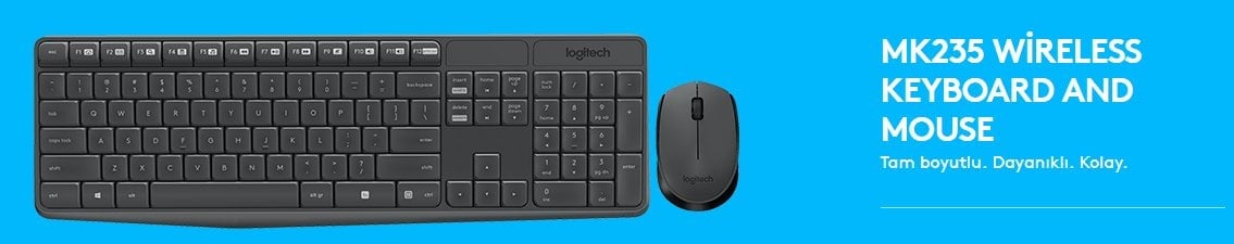 Logitech MK235 Kablosuz Klavye Mouse Seti