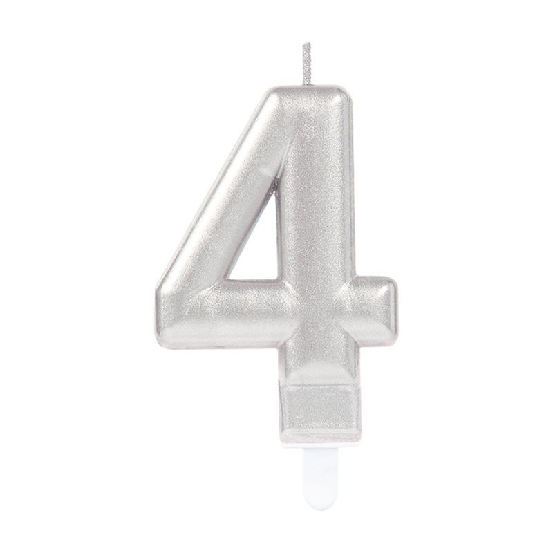 ANKAVERSE® 4 Rakam Mum Gümüş Renk ürün görseli