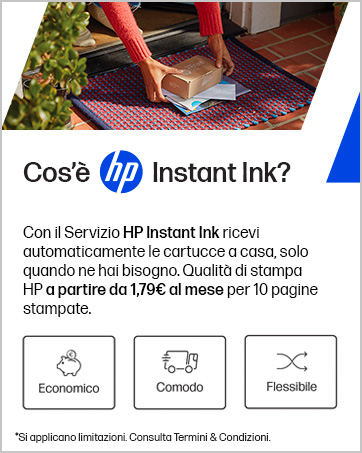 "HP Instant Ink nedir?" yazıyor ve ardından "10 basılı sayfa için ayda HP'den başlayan fiyatlar" yazıyor. 'Ekonomik', 'Rahat', 'Güvenli' olarak adlandırılan simgeleri gösterir. Kısıtlamalar geçerlidir. Hüküm ve Koşullar'a bakın