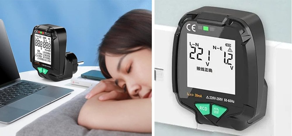 PPowermaster (30V - 250V) Tam Ekran Soket Test Cihazı PM-20400