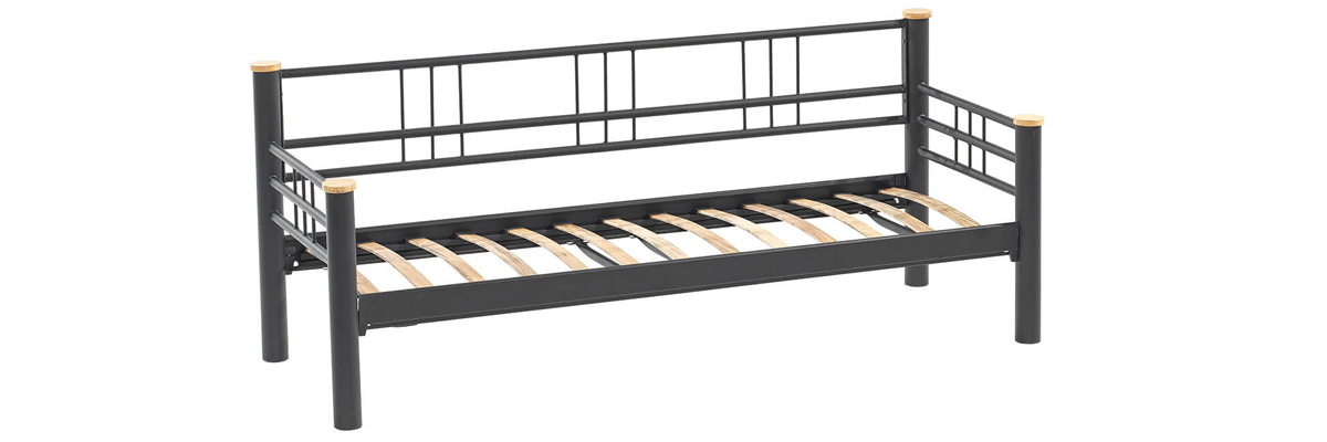 Kappis Daybed Tek Kişilik Siyah Sedir Metal Karyola
