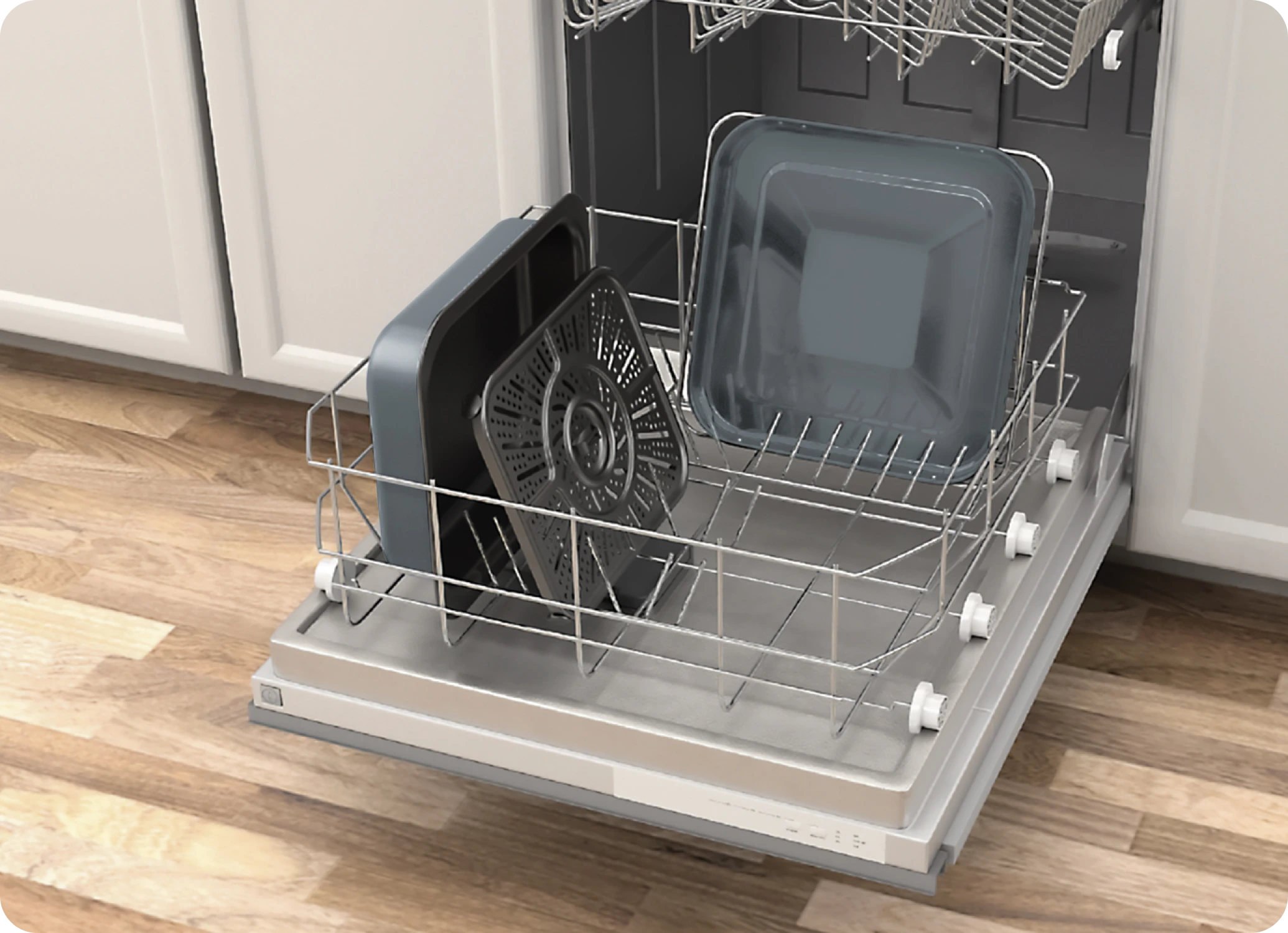 Man using vacuum in living room