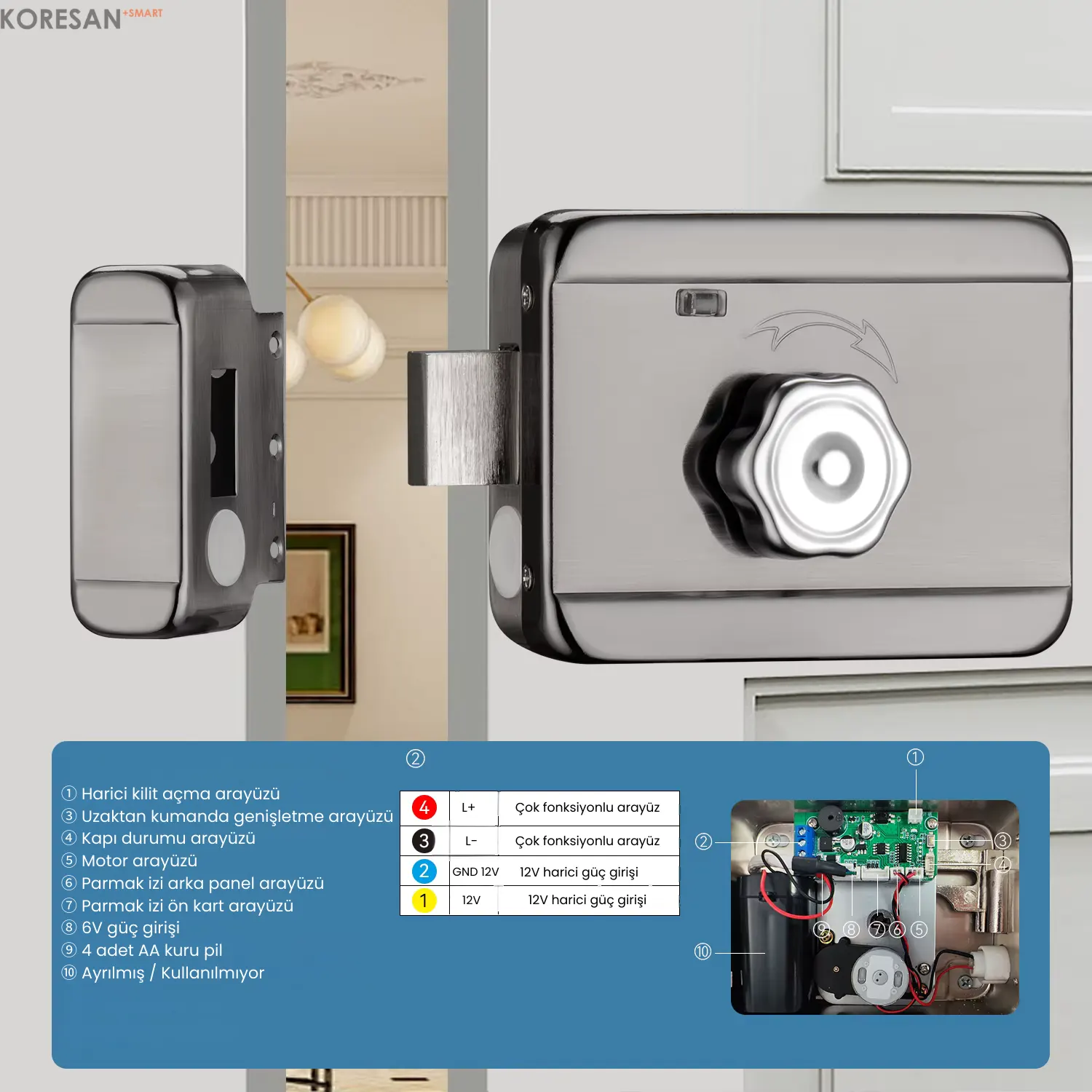 SL1 Tuya Dijital Sürgülü Akıllı Kapı Kilidi