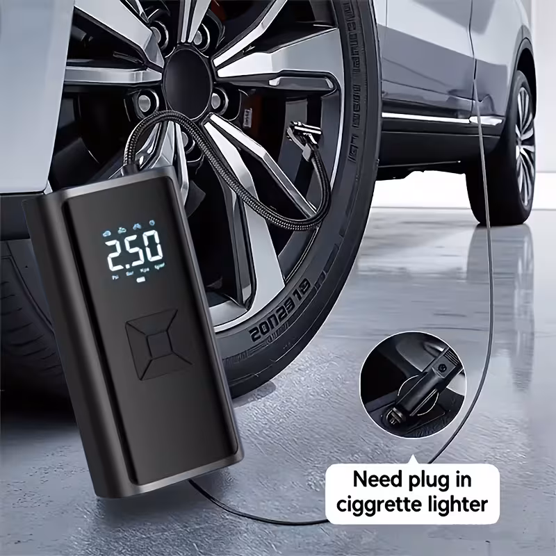 taşınabilir hava kompresörü, lastik şişirme cihazı, 150psi basınç göstergeli araç lastik pompası, arabalar, motosikletler, bisikletler, toplar için uygun, üçlü hava şişirme, erkekler için hediye Ürün detayları 1