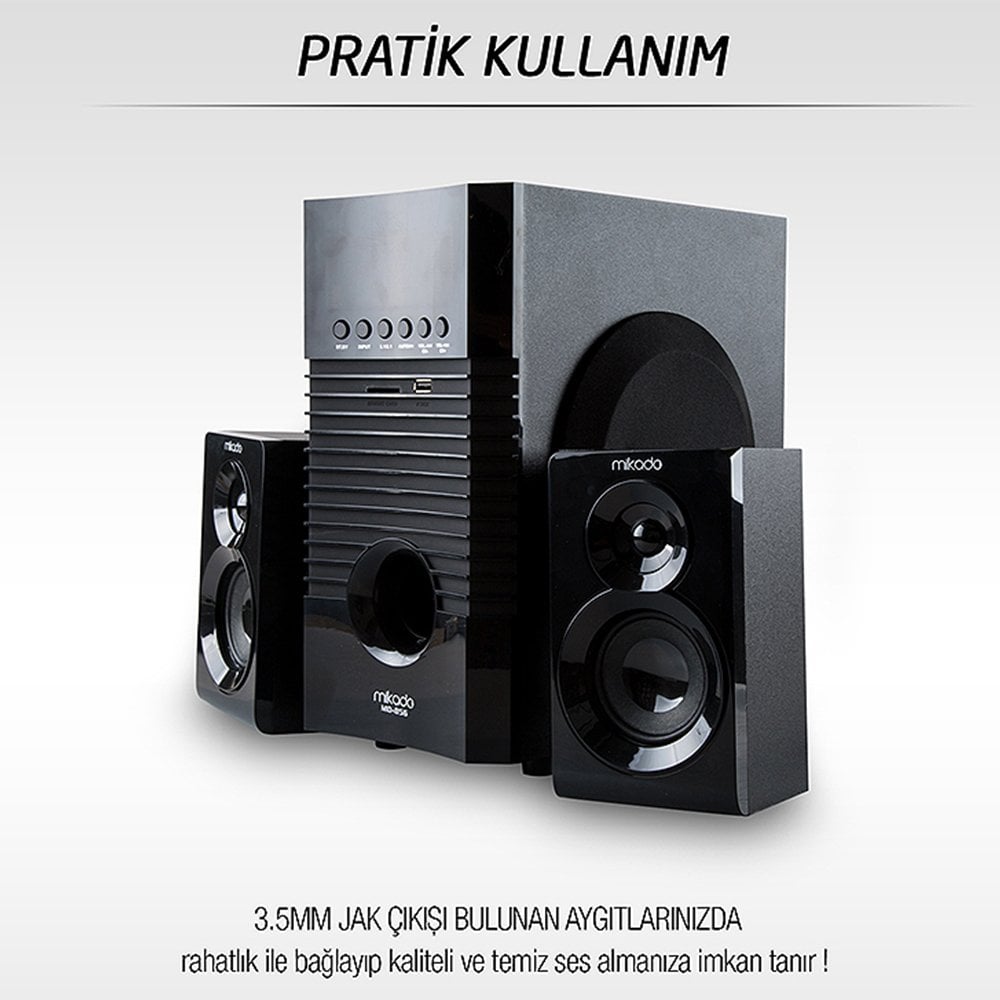 Mikado MD-856BT USB-SD-FM Destekli Multimedya 5+1 Bluetooth Speaker