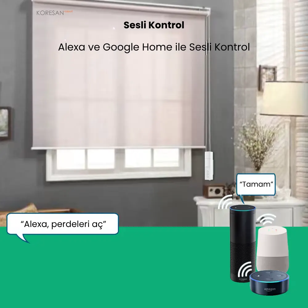KZP10 Tuya Zigbee Akıllı Store Perde Motoru sesli asistan ile perde kontrolü