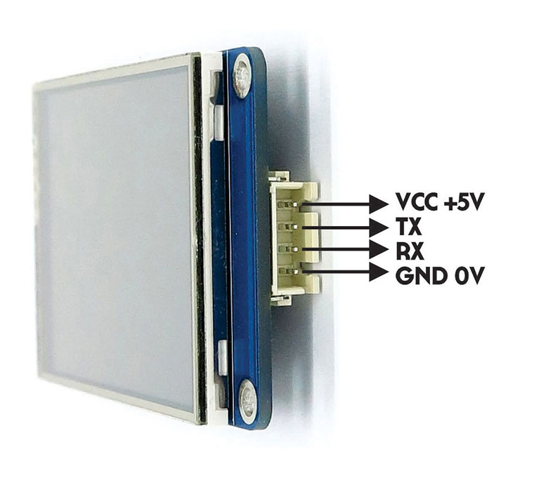 4.3 inch nextion hmi dokunmatik tft lcd ekran - 16 mb dahili hafıza bağlantılar