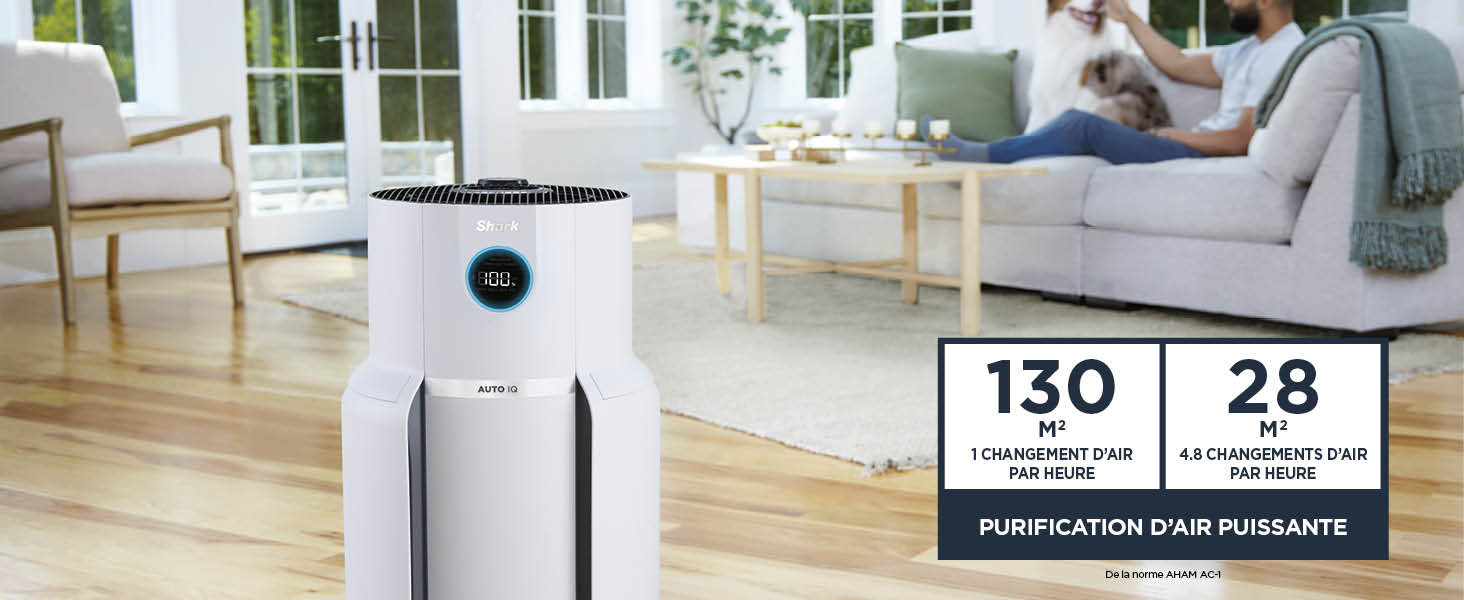 Shark NeverChange jusqu'à 5 ans Purificateur d'air MAX intérieur, Couvre 130m²