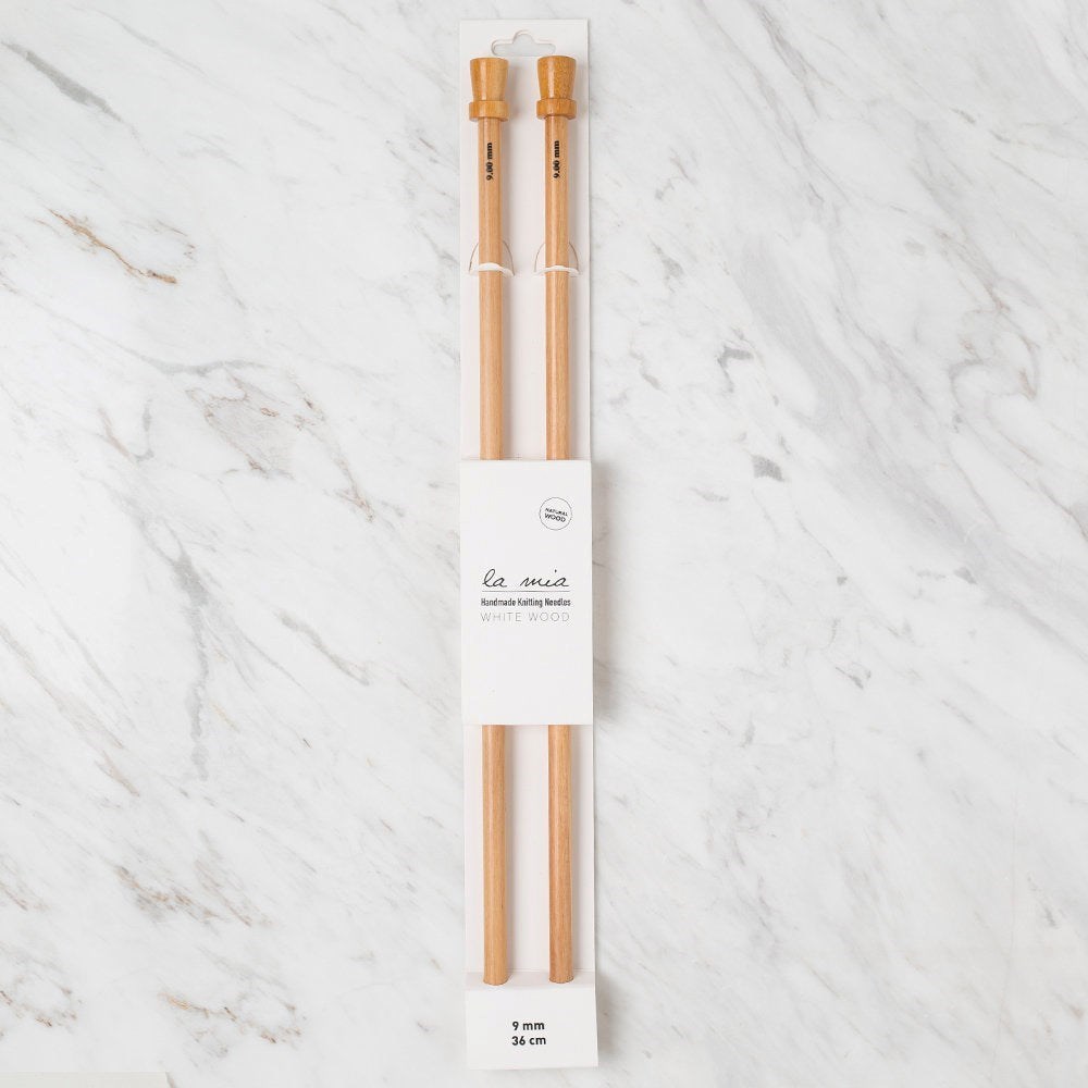 ANKAVERSE® La Mia Whitewood 9 mm 36 cm Ahşap Örgü Şişi ürünü görseli