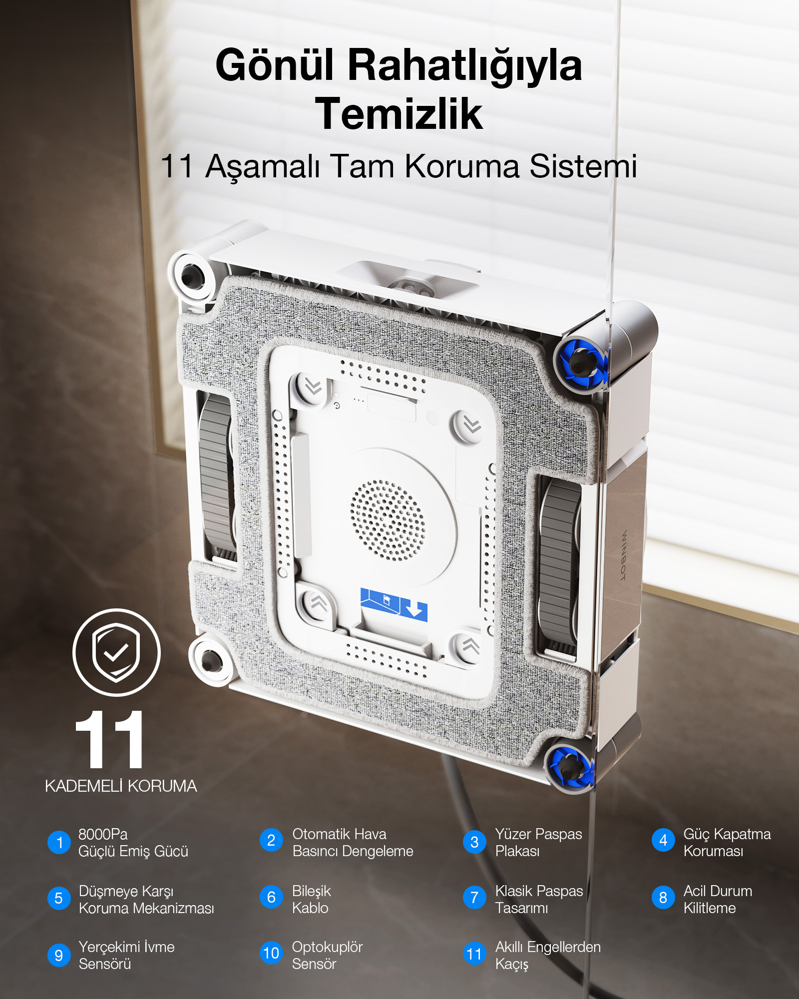 ECOVACS WINBOT W3 OMNI Cam Temizleme Robotu