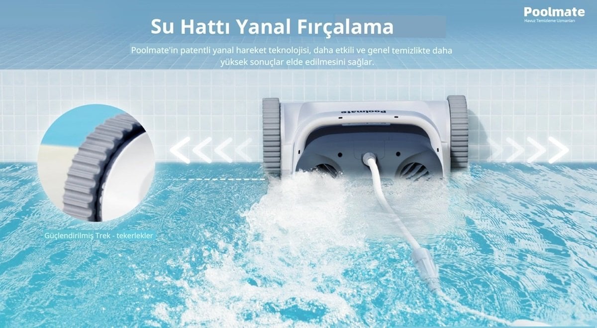Hydro6 aktif fırça sistemi ile havuz yüzeyi temizliği
