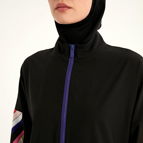 Hakim yaka detaylı siyah mayo - Marina M2510