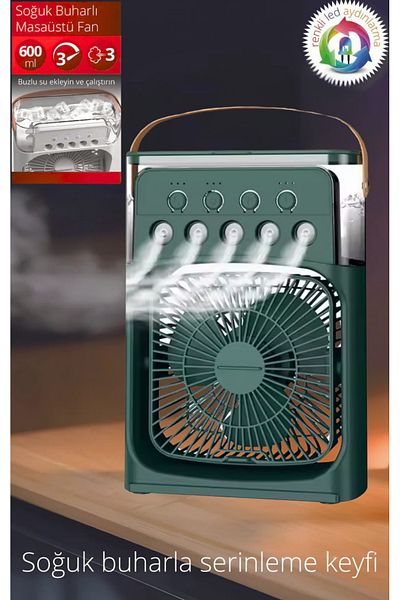 VOOKA 600 ml Su Tanklı Buharlı Serinletici Fan | Taşınabilir Mini Klima Fanı | LED Işıklı Hava Soğutucu - Fiyatı, Yorumları