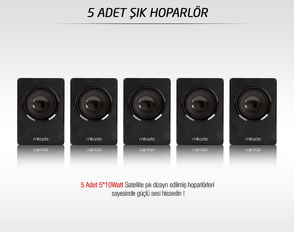 Mikado MD-505 5+1 USB - SD - FM Destekli Bluetooth Hoparlör