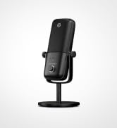 Profesyonel siyah USB mikrofon, masaüstü standına monte edilmiştir. Sayfa adres yapılandırmalı modern bir tasarıma sahiptir.