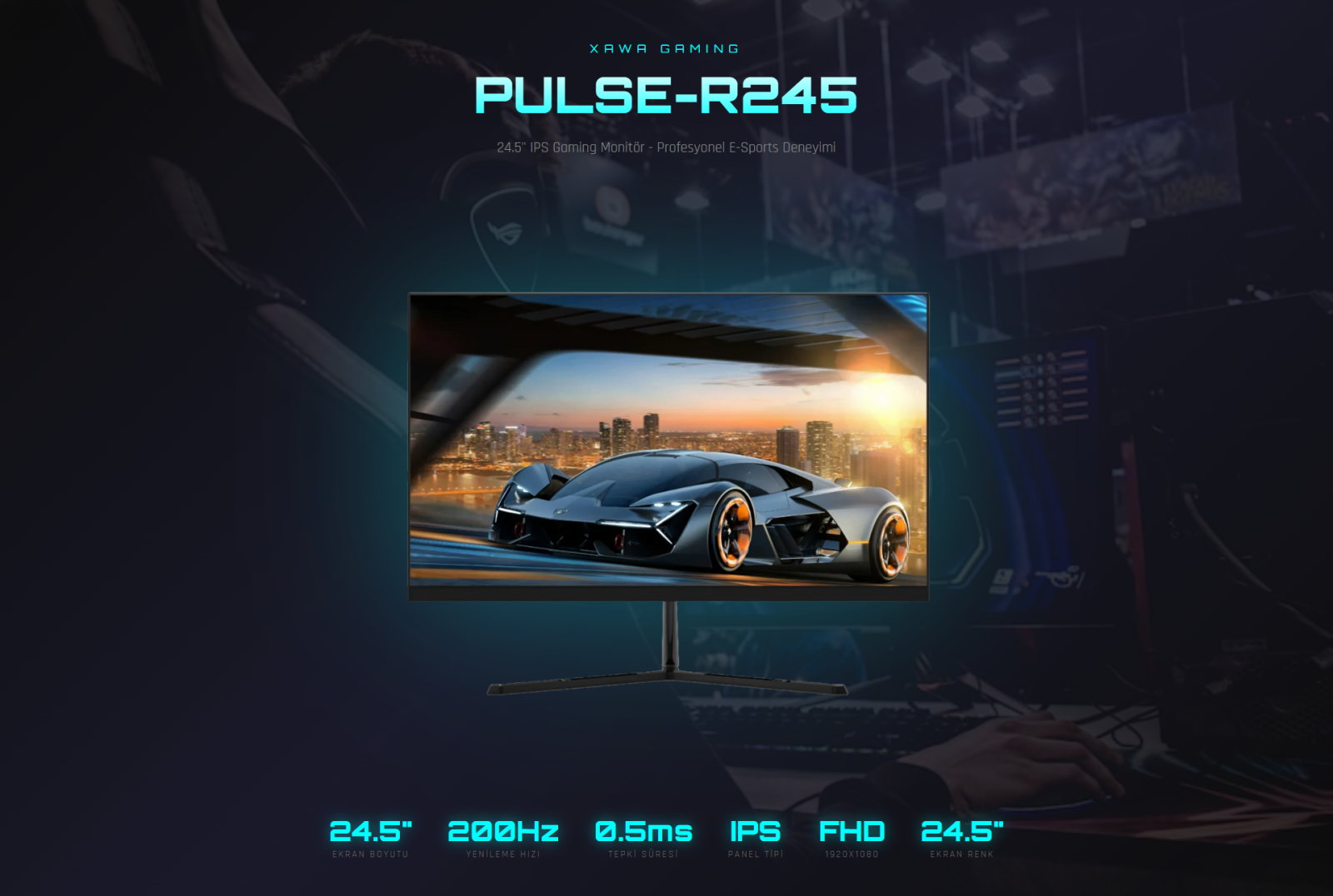 Xawa 24.5 PULSE-R245 200Hz 0.5ms Dp+Hdmı Gsync/freesync Fhd Fiyatı