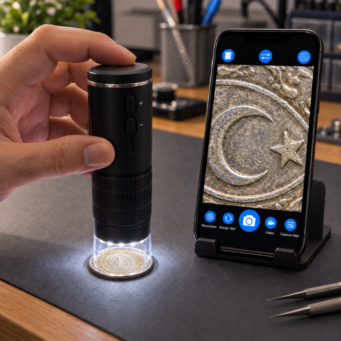 SmartScope ile madeni para yüzeyinin incelenmesi