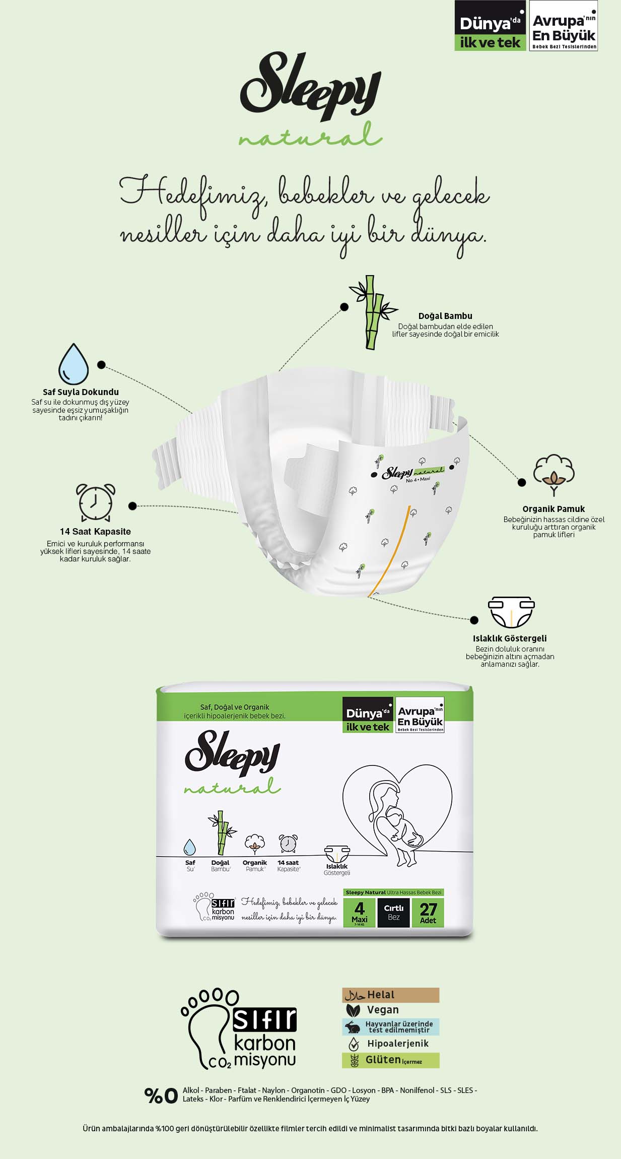 Sleepy Natural Bebek Bezi Ekonomik Paket 3 BEDEN 56X4 224 Fiyatı