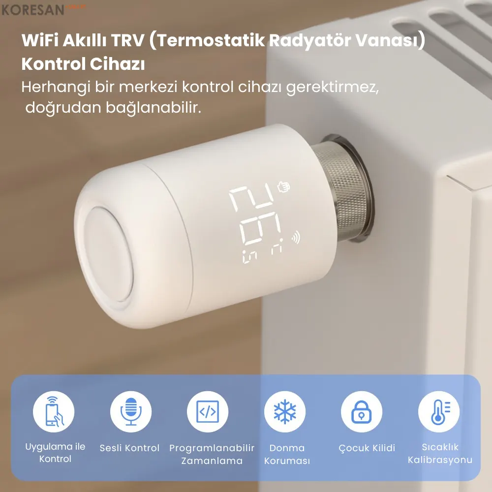 Tuya WiFi / Zigbee Akıllı Termostatik Radyatör Vanası akıllı kontrol cihazı ve LED ekran