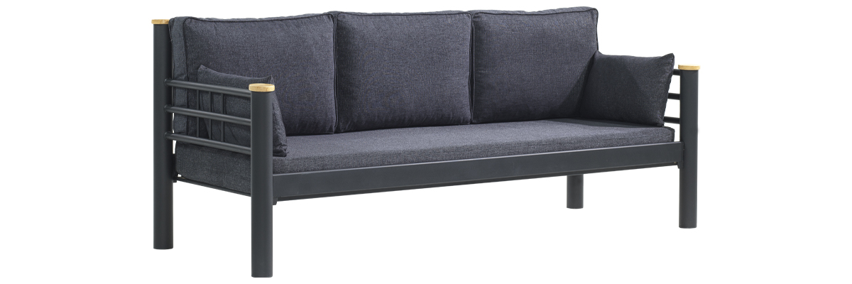 Lalas Dk Metal Sofa Sedir 70x200 Siyah-Antrasit