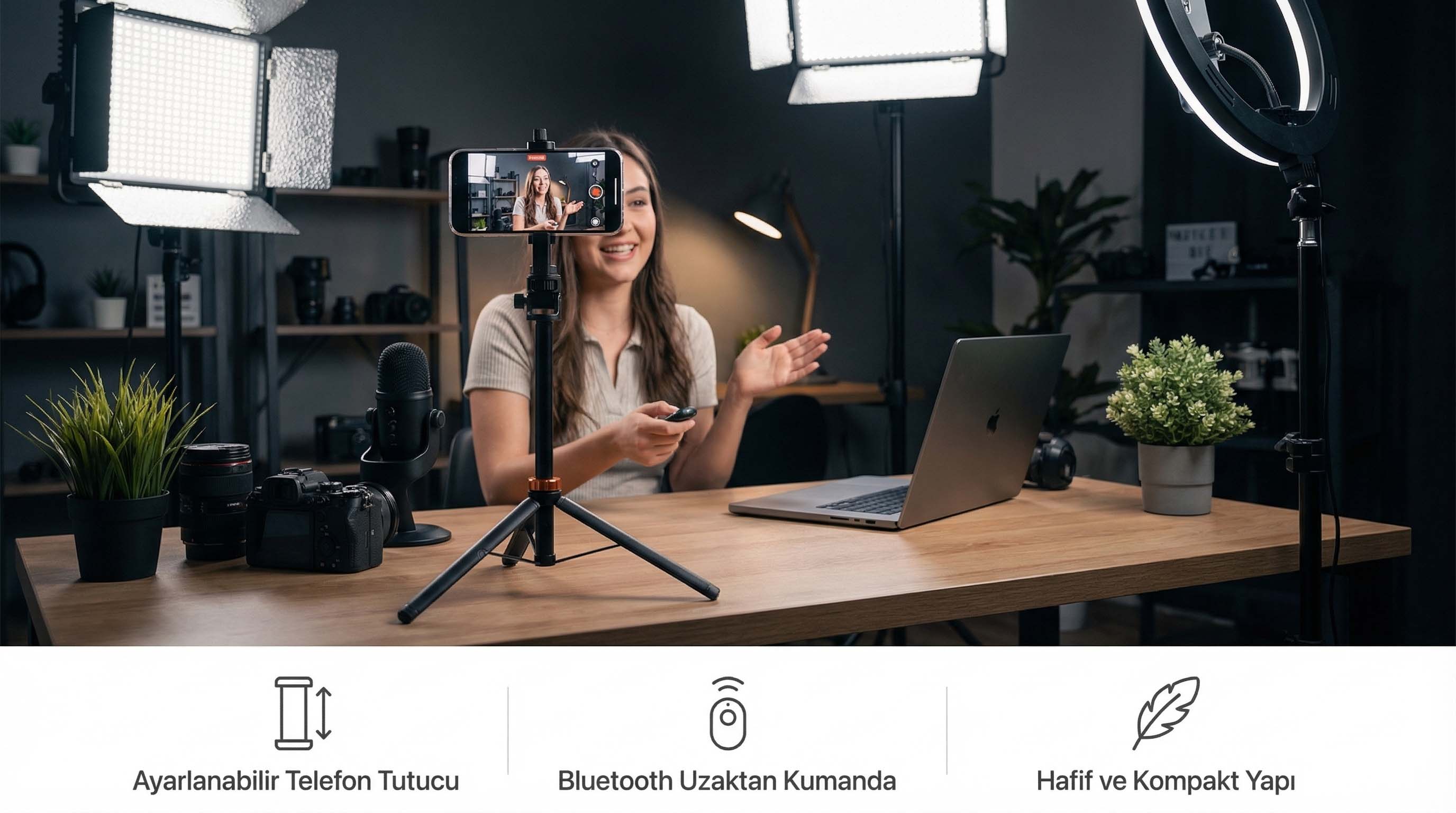 kingjoy m080 selfie tripod görseli 3