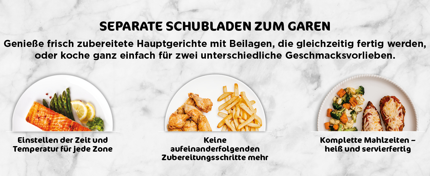 Ninja Foodi MAX Dual Zone Heißluftfritteuse Kupfer/Schwarz, AF400EUCP