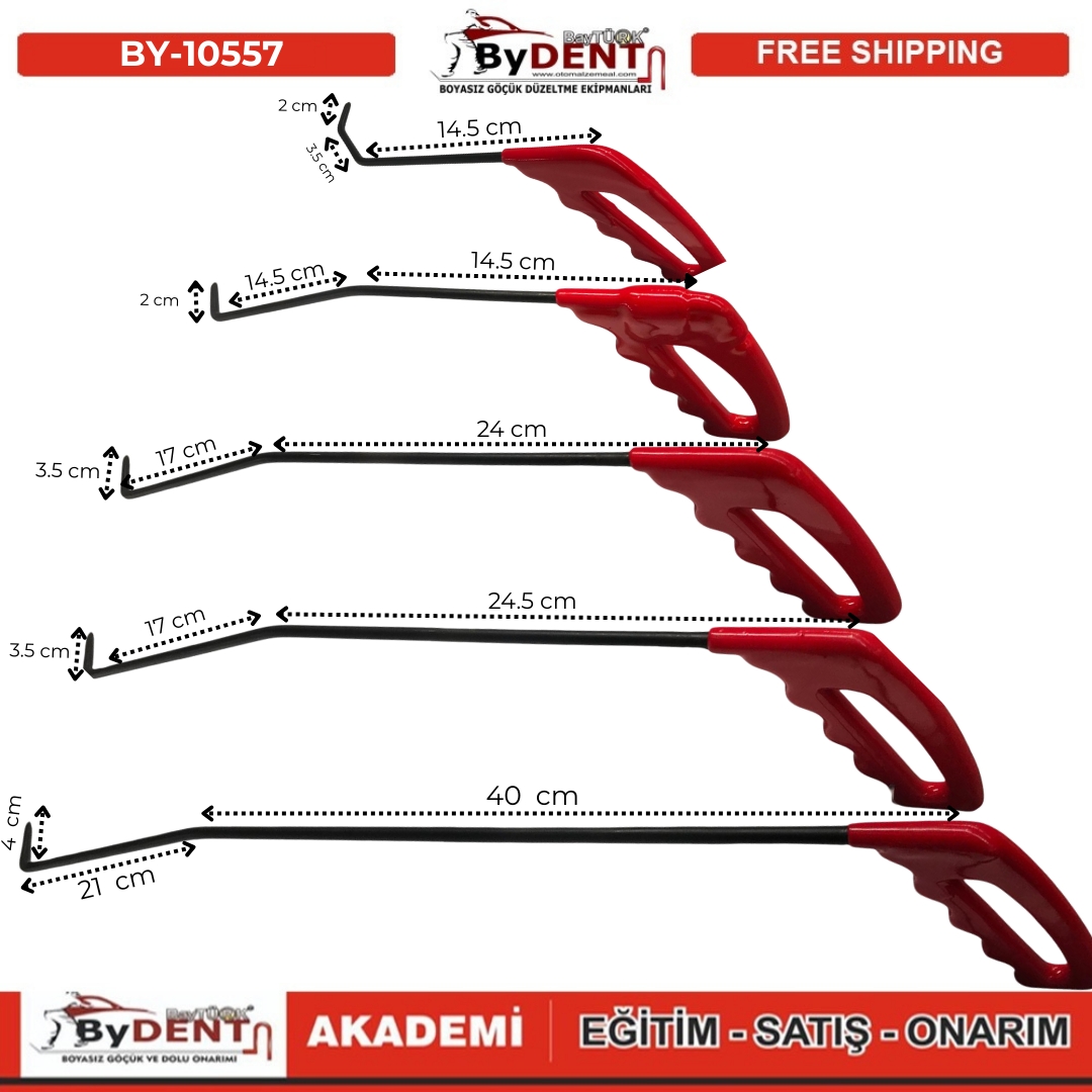 pdr, tools, göçük, düzeltme, kuşak arası, boyasız göçük, boyasız göçük düzeltme, pdr tools, otomalzemeal, bydent, göçük düzeltme ekipmanı,