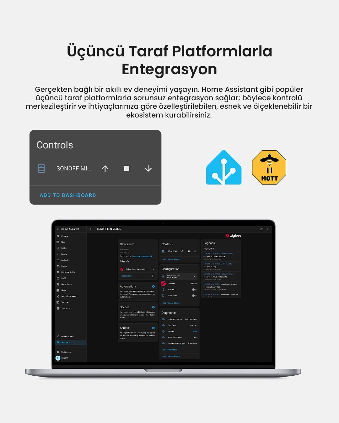 SONOFF Zigbee Mini-ZBRBS Akıllı Panjur Kontrol Rölesi