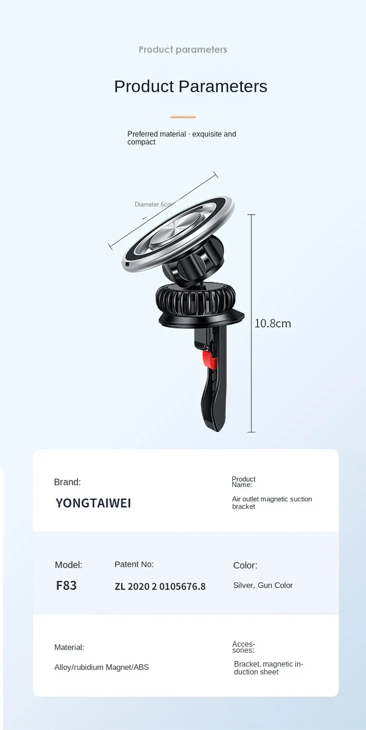 Metal güçlü manyetik anti-sonbahar araba hava çıkış braketi iPhone için 360 rotasyon araba Mini hava çıkışı cep telefon tutucu destekler
