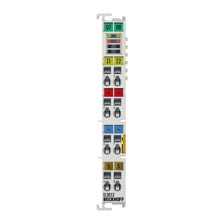 EL3052 | EtherCAT Terminali, 2 kanallı analog giriş, akım, 4…20 mA, 12 bit, tek uçlu