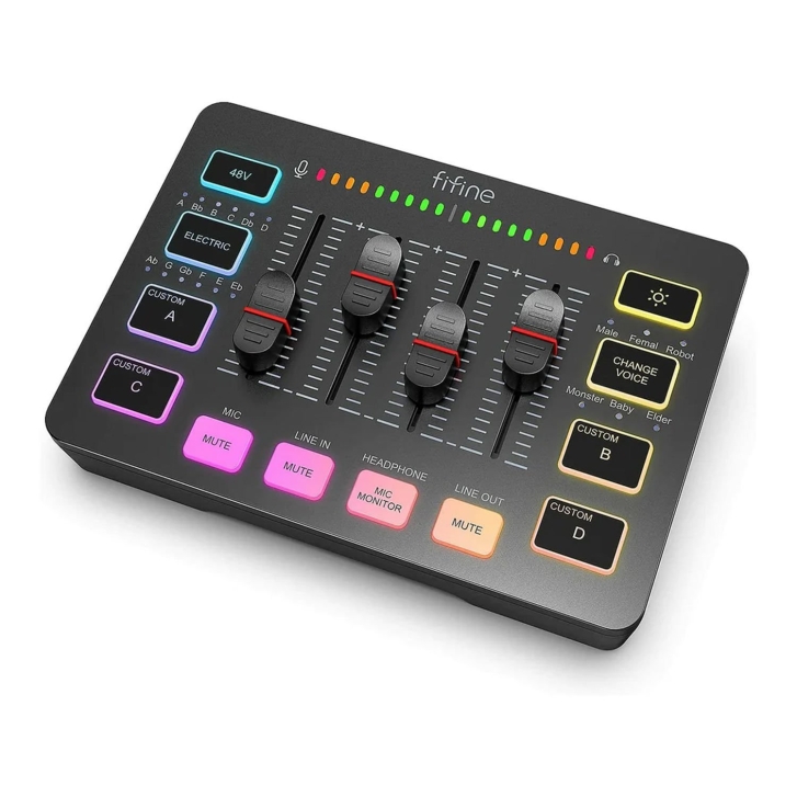 Fifine AmpliGame SC3 USB Stüdyo Ses Kartı Üstten Görünüm