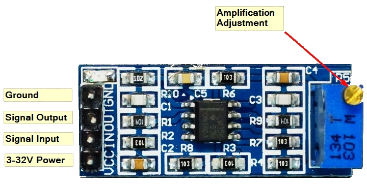 LM358 Amplifikatör Modülü Pinout