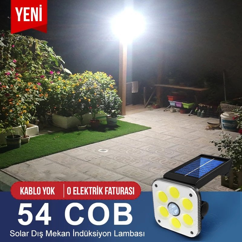 Powermaster LF-1750A 54 Cob Ledli 3 Modlu Sensörlü Solar Duvar Lambası İçerik