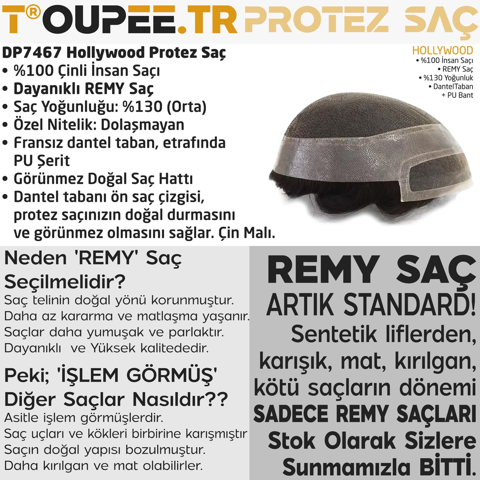 TOUPEE.TR DP7467 Hollywood Protez Saç