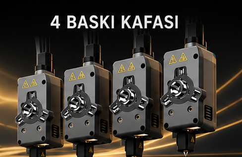 Flashforge Creator 5 Pro dört bağımsız toolhead ile çok renkli baskı