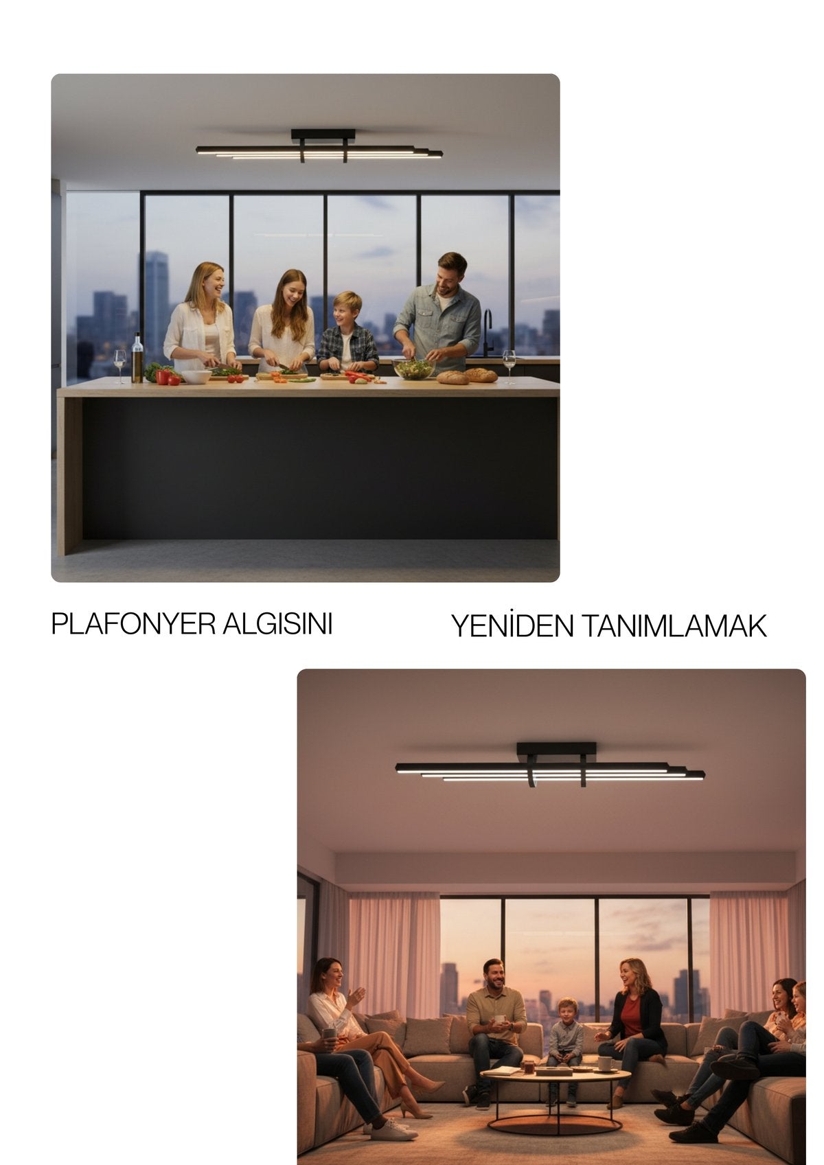 Cosmo Modern LED Tavan Avize (Plafonyer) - Silver