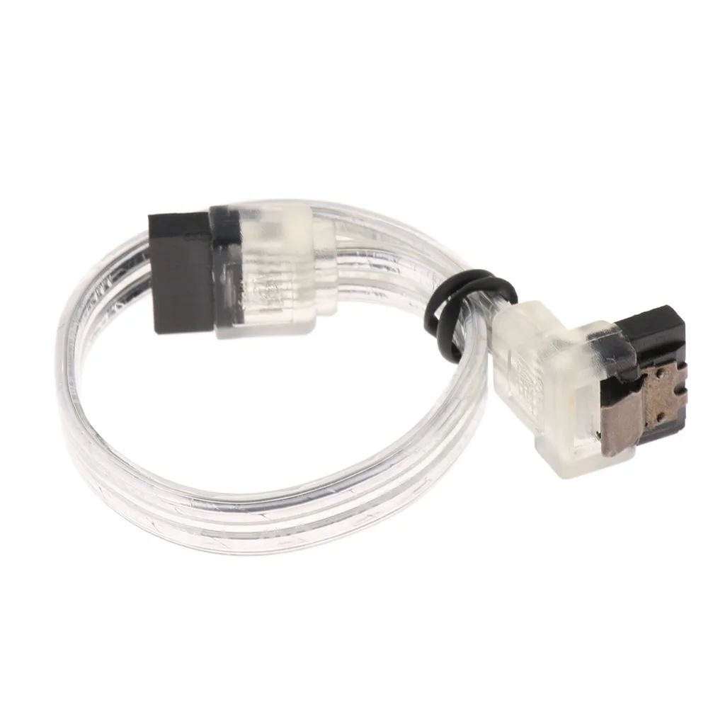 Slim SATA 3 III SATAiii 6Gbps HDD Hard Drive Data Cable Transparent Cord Lead 6 Inches