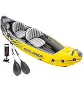 Intex Explorer K2 Kayık, Alüminyum Kürekli ve Yüksek Çıkışlı Hava Pompalı 2 Kişilik Şişme Kayık Seti