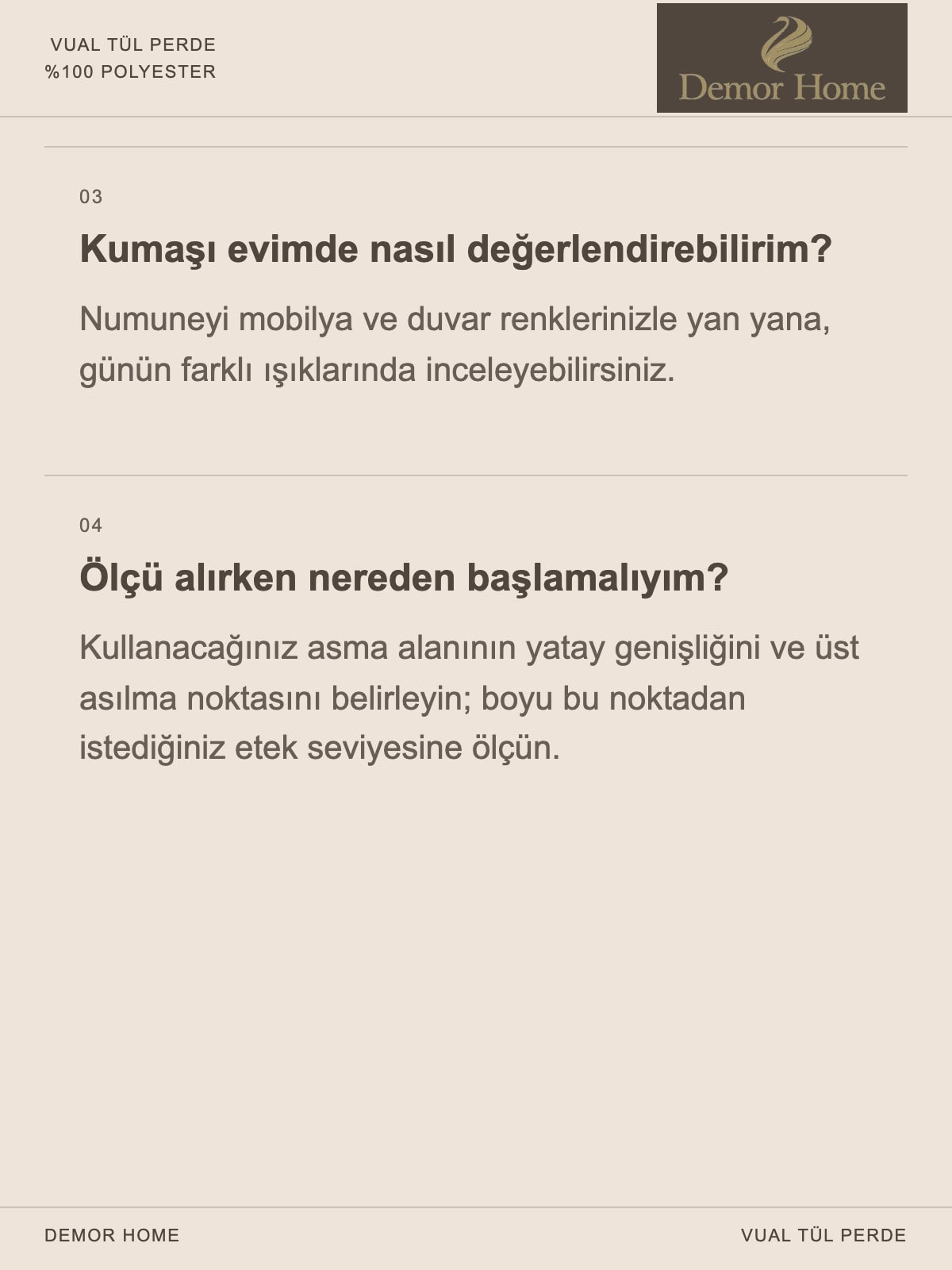 DEMOR HOME vual tül perde: Ürün hakkında 18 soru