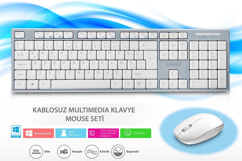 Everest KM-6063 Q Multimedya Klavye - Mouse Set