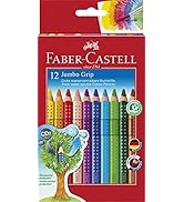 Faber-Castell 110912 Jumbo Grip boya kalemleri, 12'li karton kutu