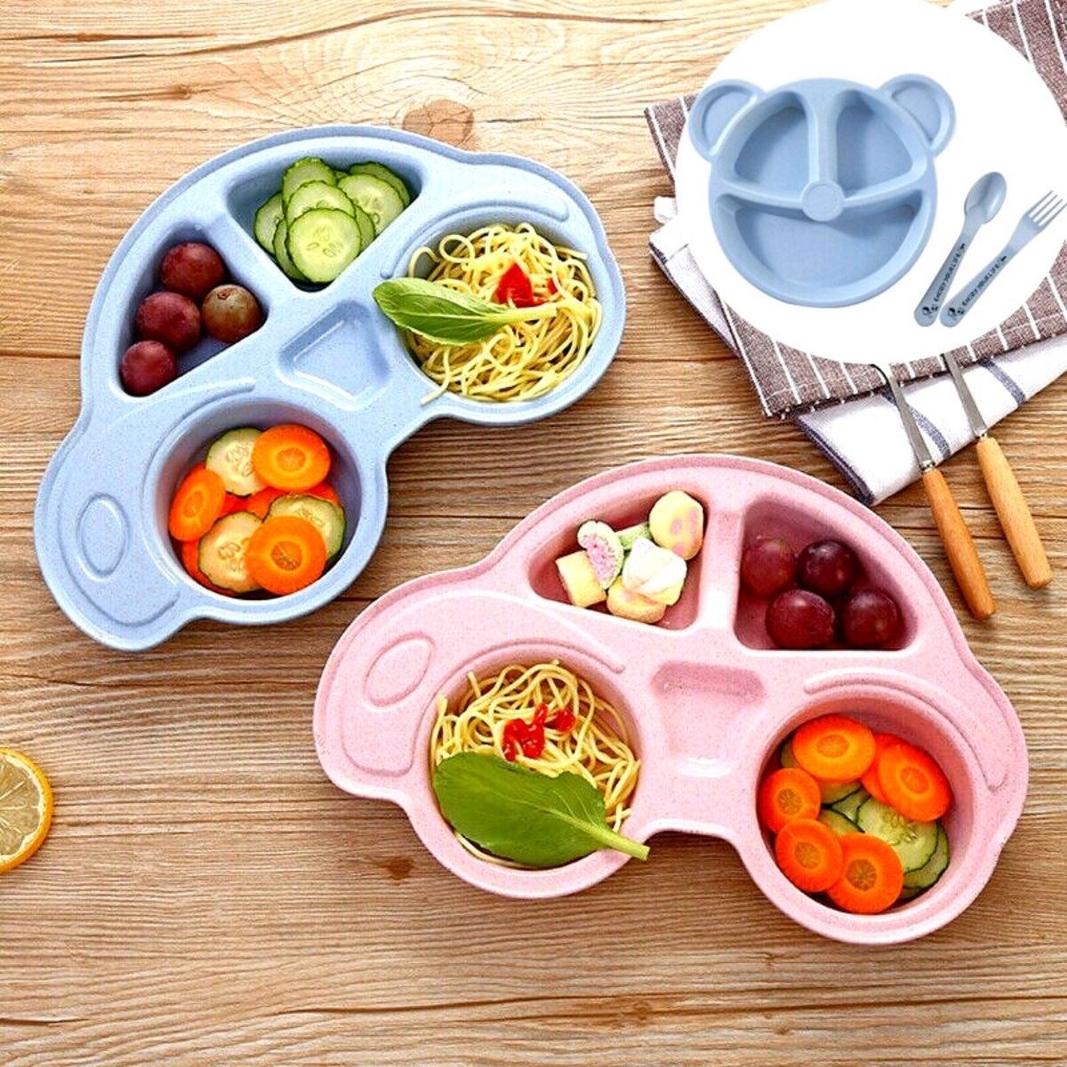 ANKAVERSE araba şeklinde bebek mama tabağı - ön görünüş