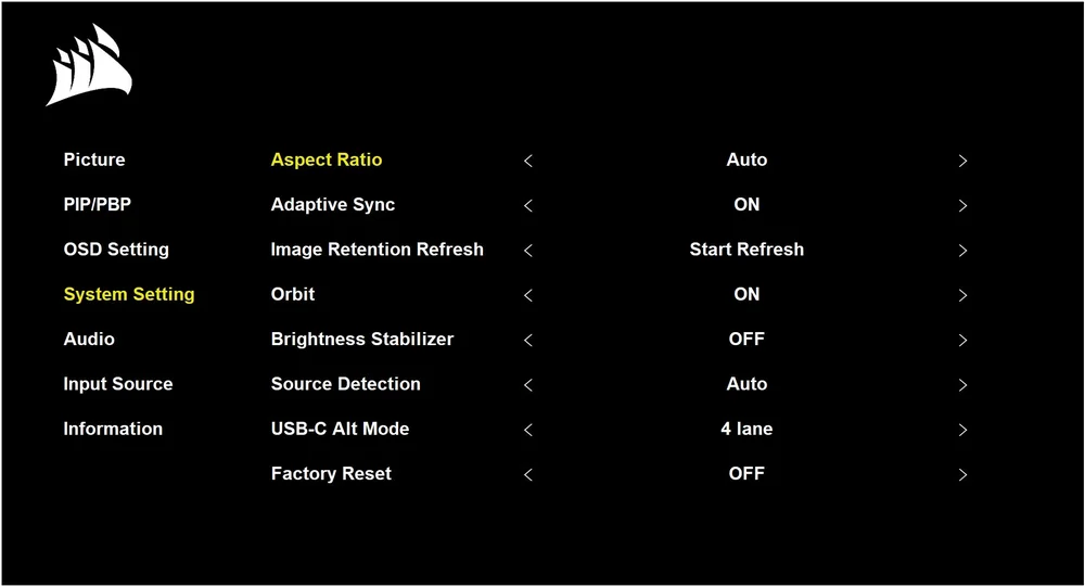 Xeneon Flex Web QSG Section 6 System Settings
