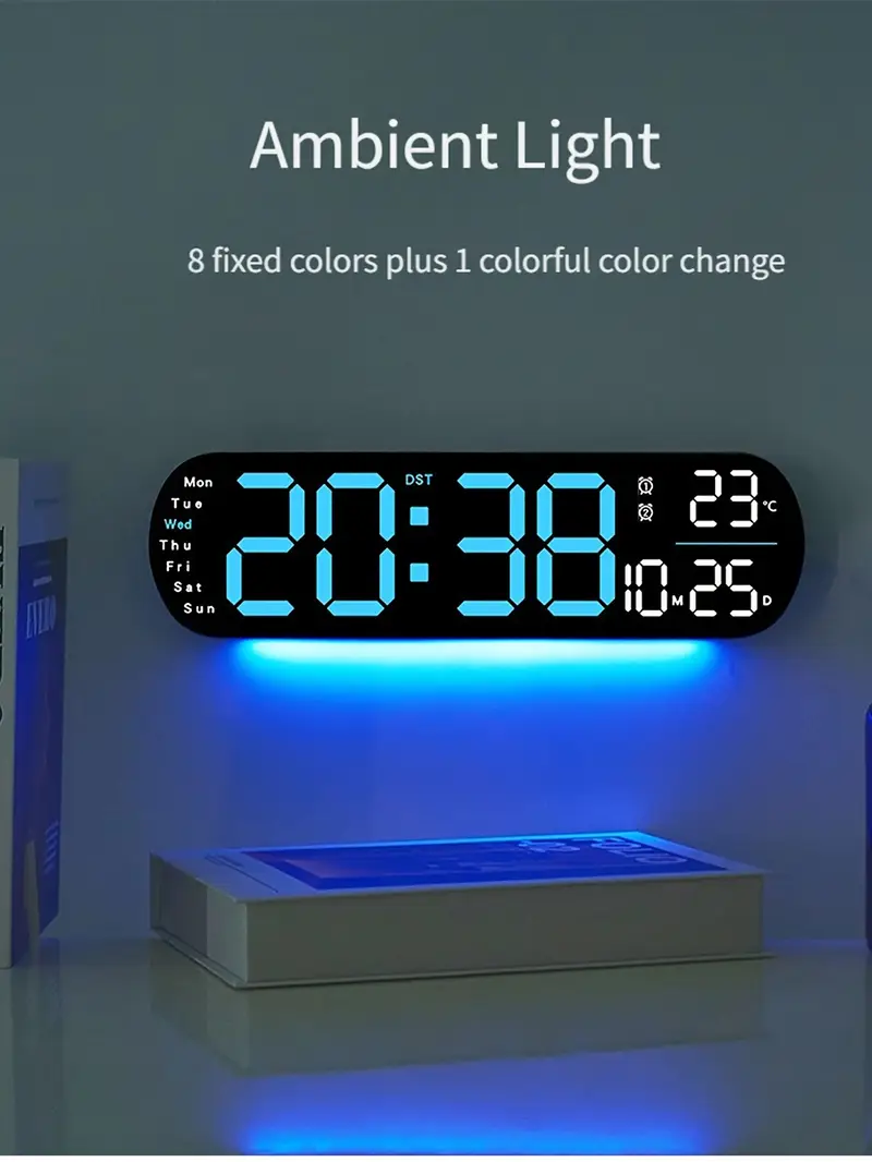 uzaktan kumandalı büyük dijital , çift alarm, yaz uygulaması, 10 seviyeli parlaklık, led gece işığı, usb ile çalışır, kablosuz prizli kullanım, odaları, oturma odaları ofisler için i̇deal ( dahil değildir) ayrıntılar 6