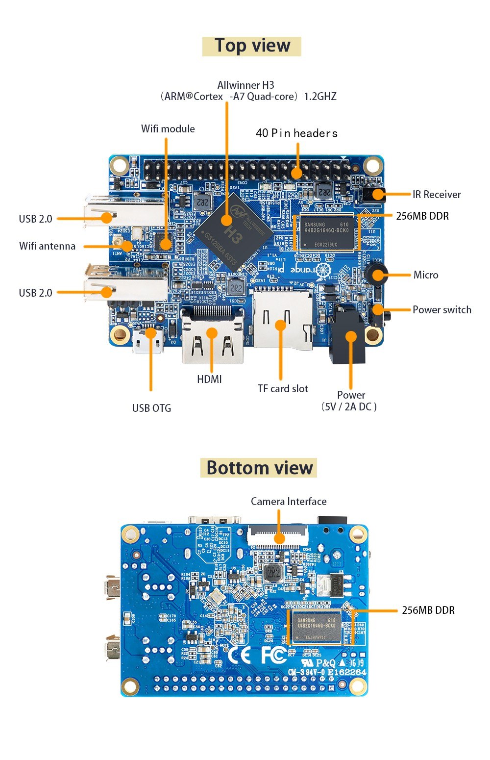 Orange Pi Lite Bileşenler