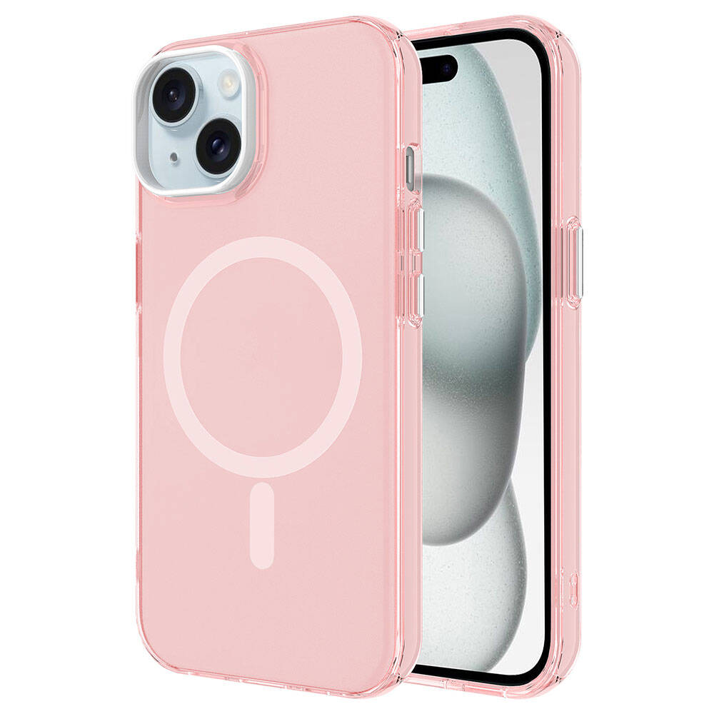 Apple iPhone 15 Plus Kılıf Zore M-safe Şarj Özellikli Buzlu Transparan C-Pro Sert Kapak - 3