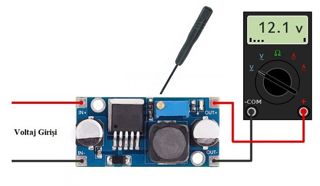 LM2596 Voltaj regülatörü kullanımı