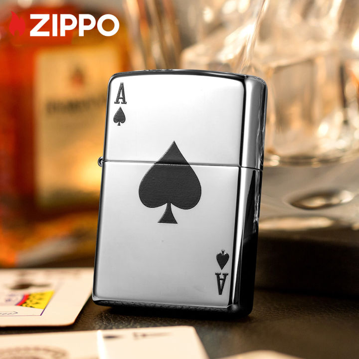 Zippo Ace of Spades Design High Polish Chrome Windproof Pocket Lighter 24011 | Lazada PH