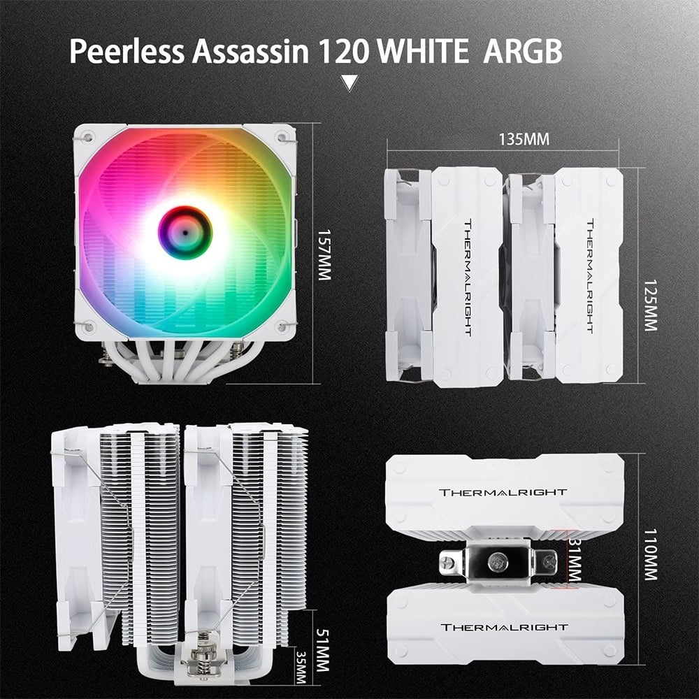 Thermalright Peerless Assassin 120 White Argb Soğutucu H5