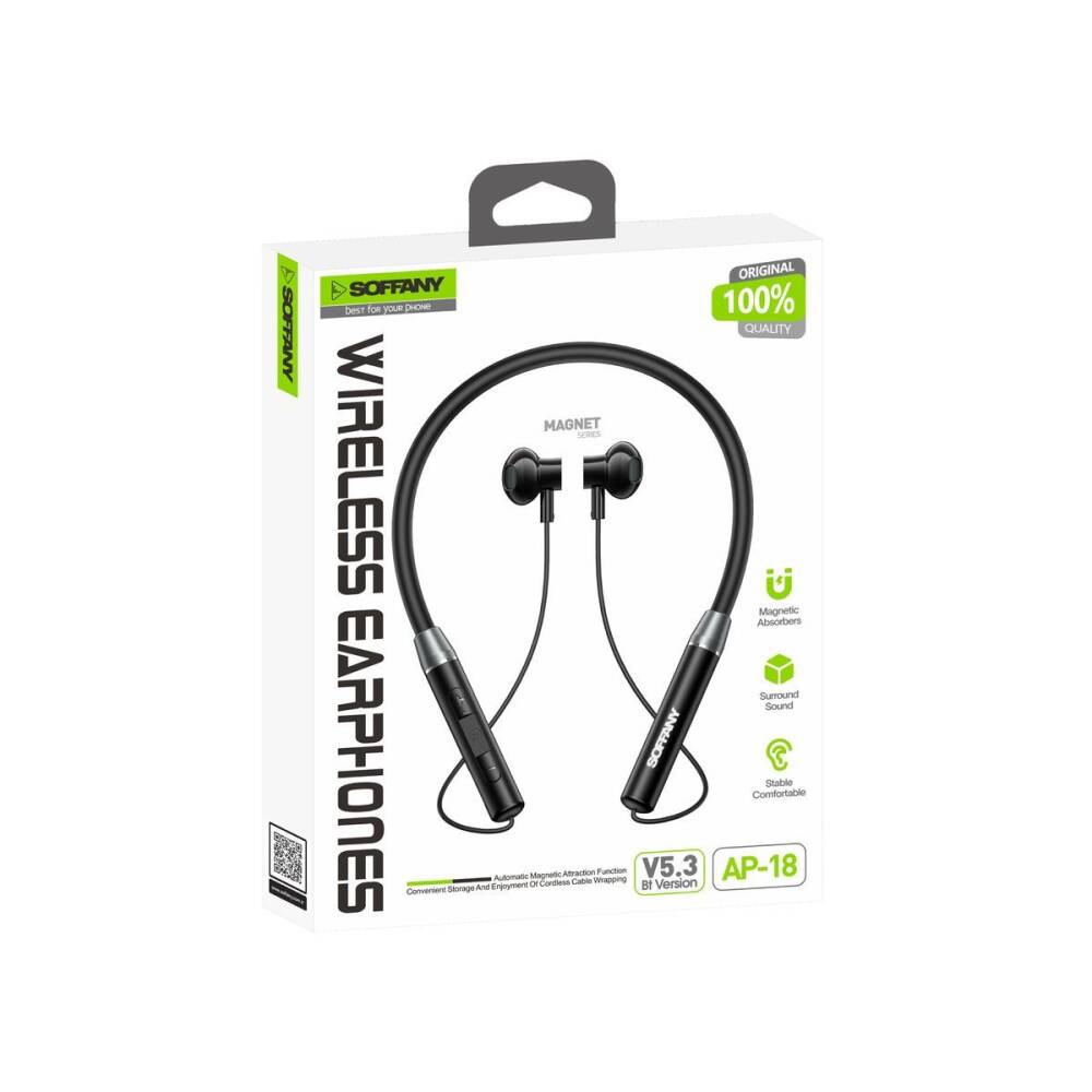 Magnet Serisi Boyun Askılı Bluetooth 5.3 Kulaklık Siyah - 2